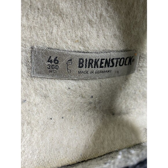 Birkenstock Arizona Happy Lamb Grey Wool Felt Lined Slide Sandal Size 46 US M13